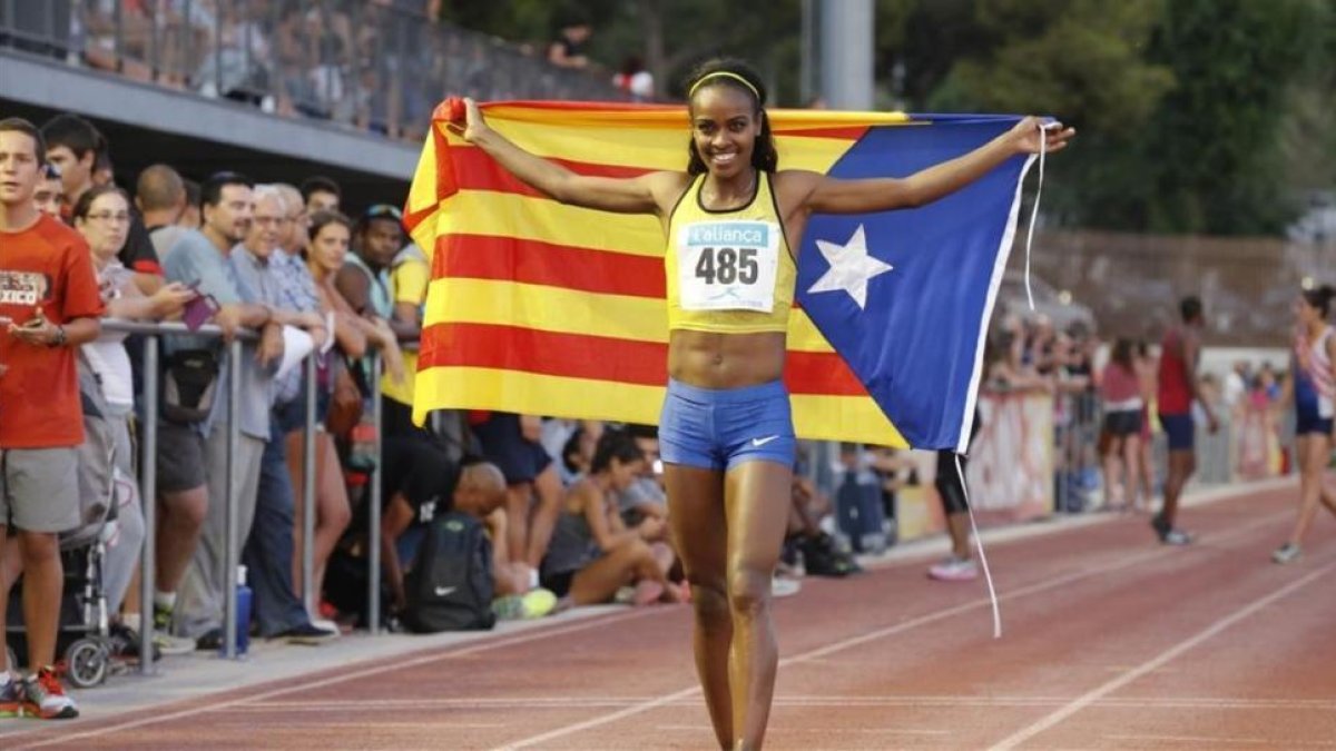 Genzebe Dibaba, el año pasado, en el estadio Serrahima de Barcelona.-ÁLVARO MONGE