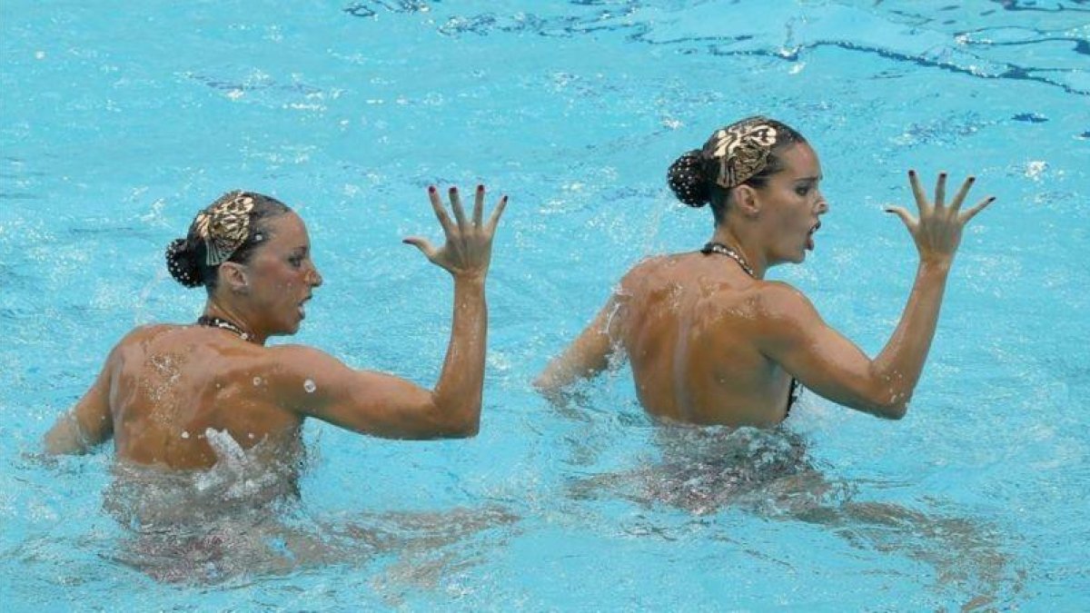 Gemma Mengual y Ona Carbonell, durante la última actuación en Río.-EFE / LAVANDEIRA JR