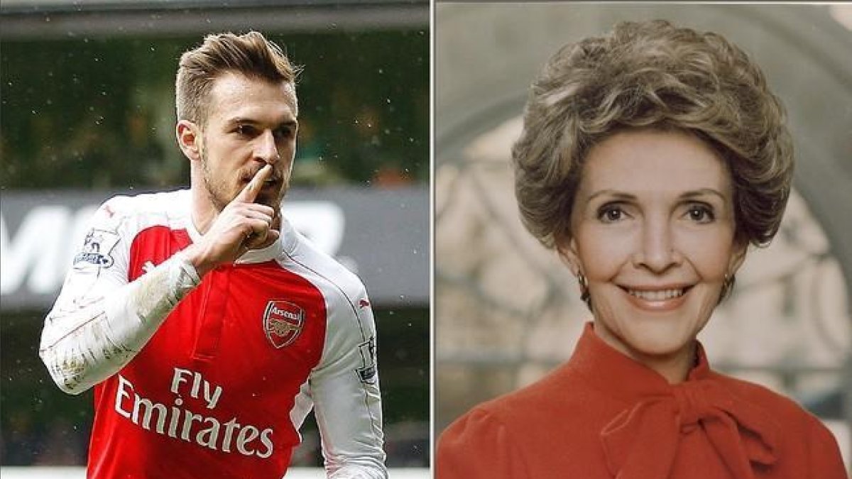 Aaron Ramsey y Nancy Reagan.-
