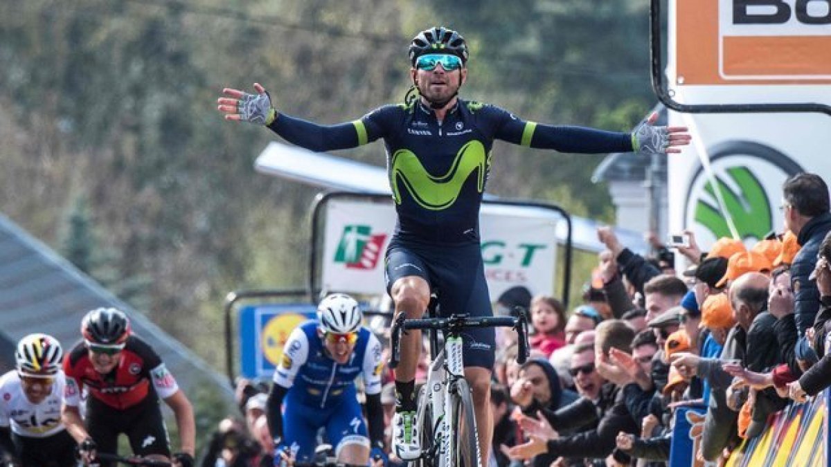 Alejandro Valverde, en su victoria del 2017.-AFP