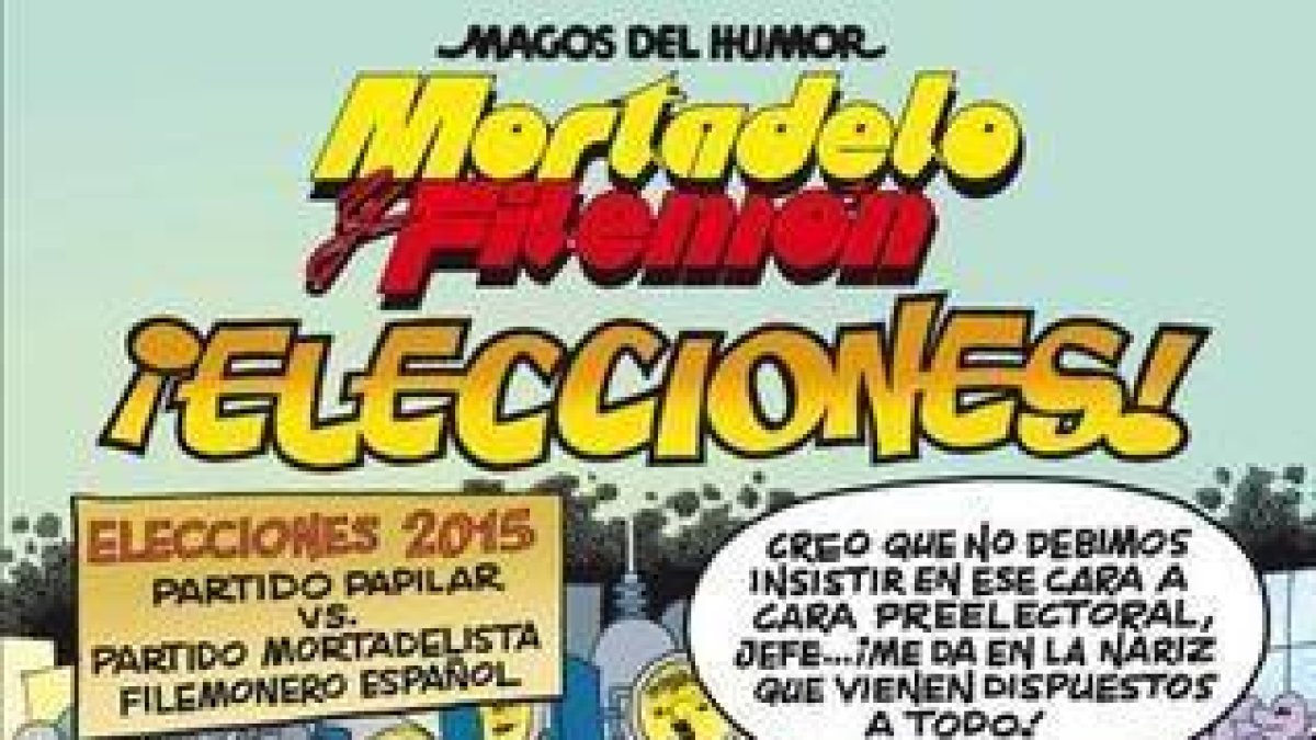 Portada del próximo álbum de Mortadelo y Filemón, '¡Elecciones!'.-