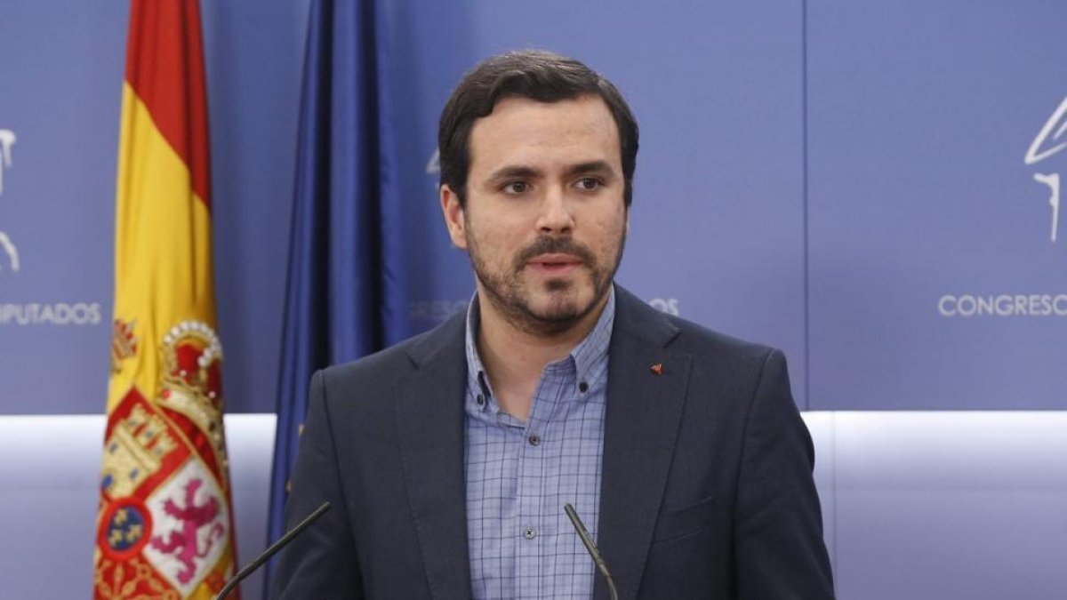 Alberto Garzón, en el Congreso de los Diputados, en Madrid.-PACO CAMPOS (EFE)