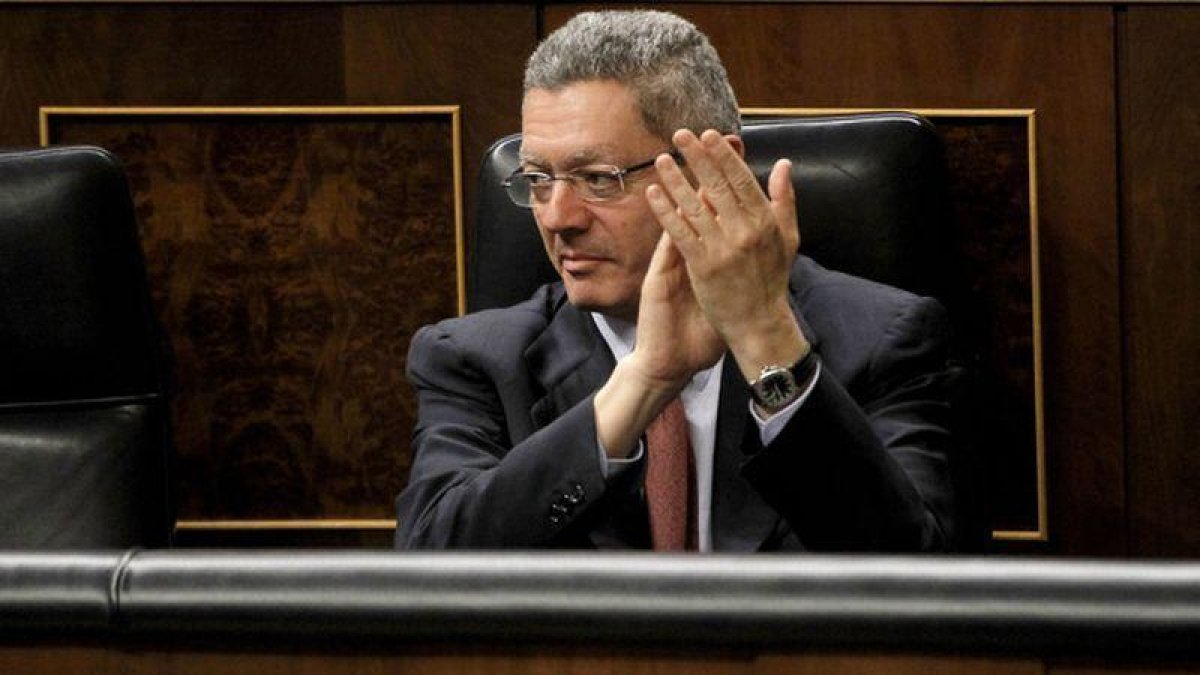 Ruiz Gallardon durante un pleno en el Congreso de los Diputados.-JOSE LUIS ROCA