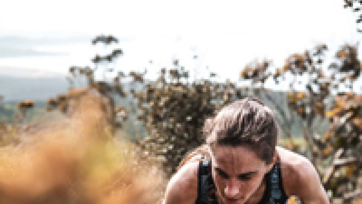 Yolanda Martín en un prueba de trail en liencres. RFEA