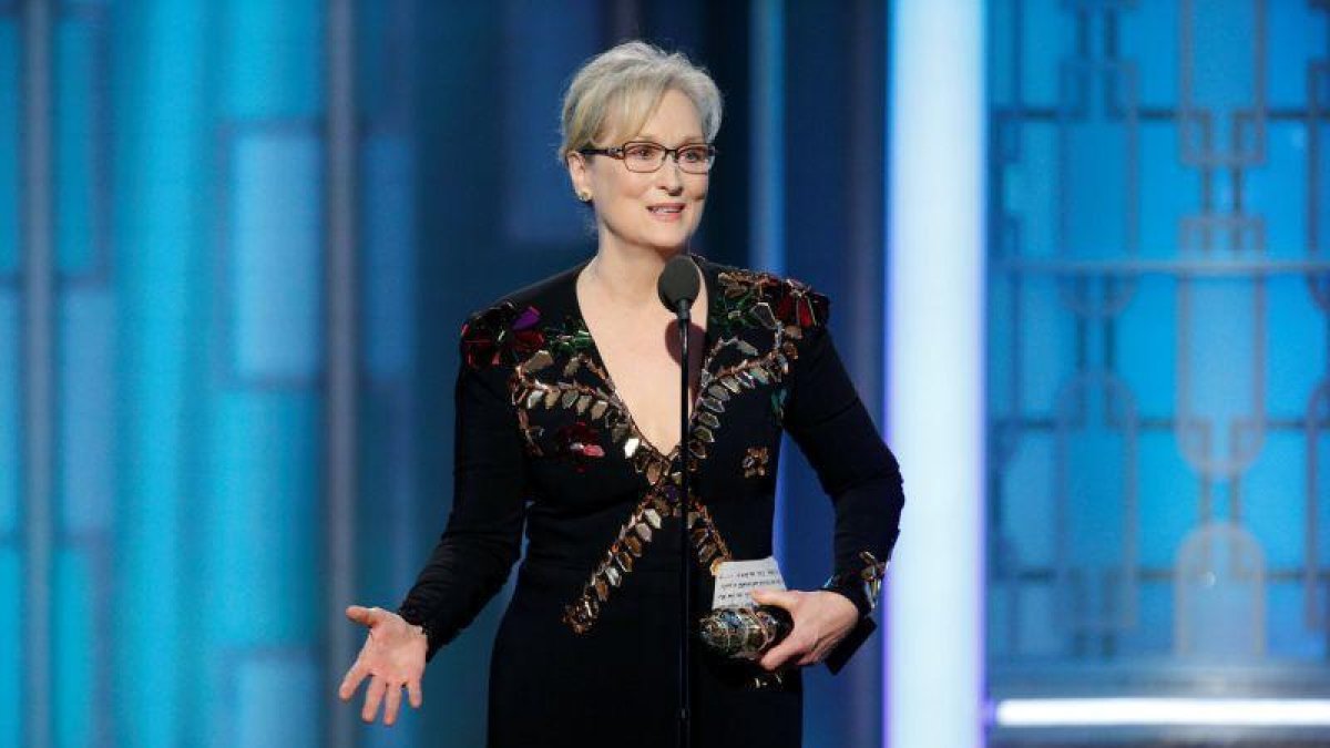 Meryl Streep, durante el discurso en los Globos de Oro en el que cargó contra Donald Trump.-PAUL DRINKWATER / REUTERS