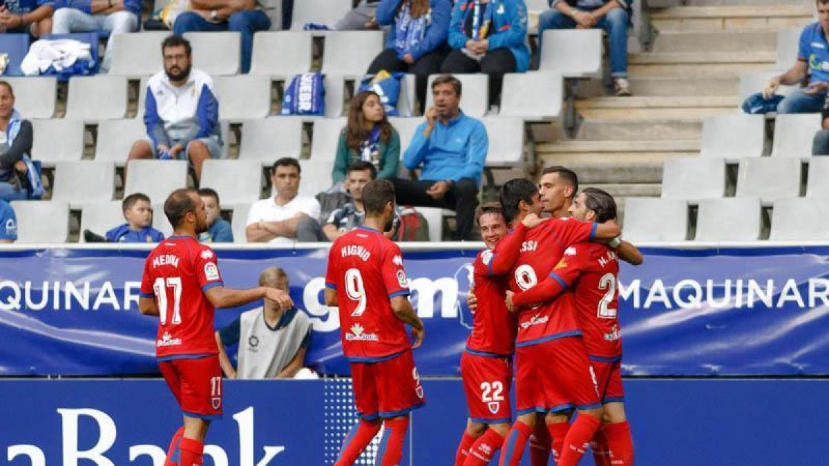 El Numancia asaltaba en 2017 el Tartiere y se clasificaba para la siguiente ronda de la Copa con un gol de Mateu.-Área 11