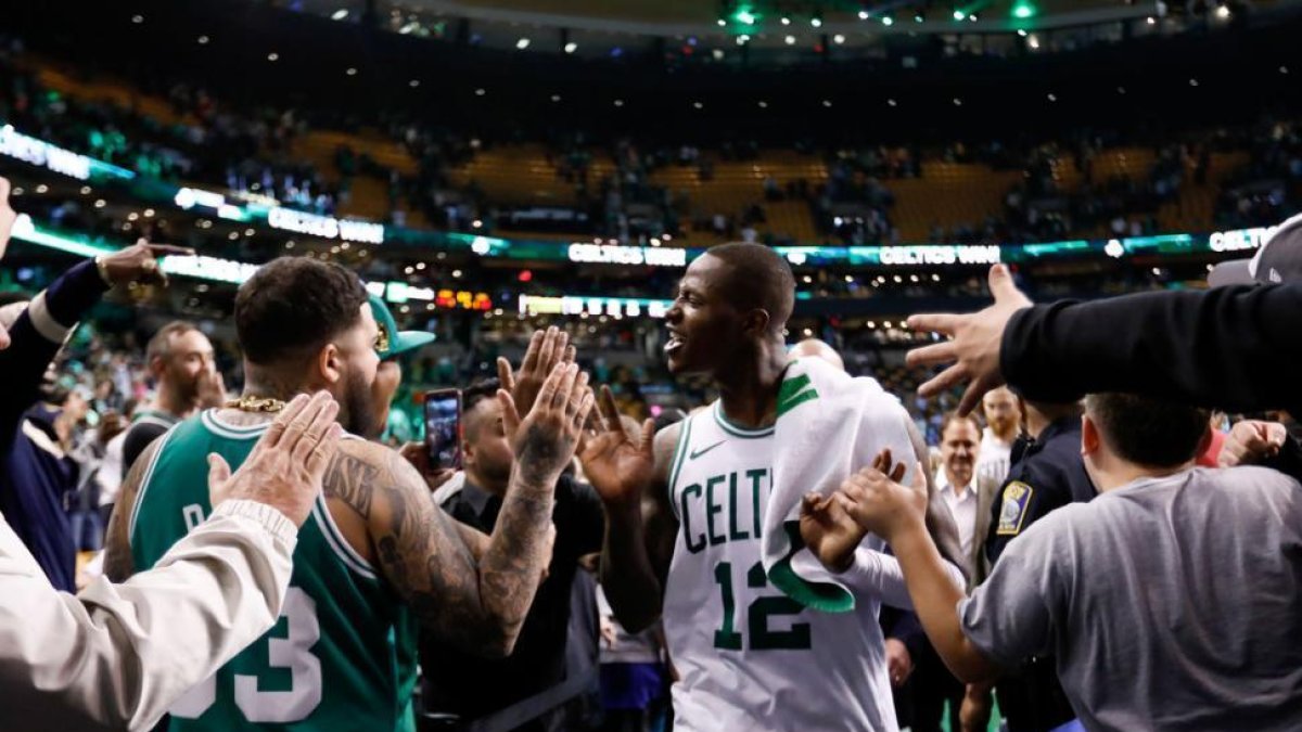 Terry Rozier celebra la clasificación de los Celtics.-/ GREG M. COOPER (USA TODAY SPORTS)