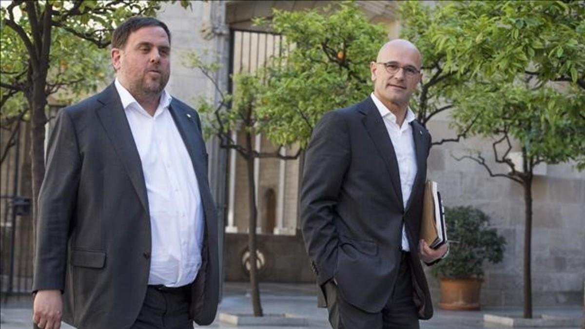 Oriol Junqueras y Raül Romeva, exvicepresident y exconseller de la Generalitat /-FERRAN SENDRA
