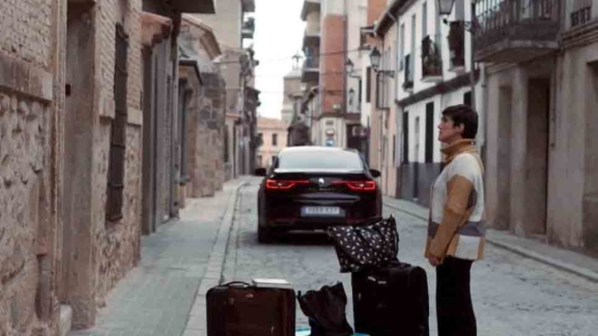 La actriz soriana Tatiana Ramos durante una escena rodada en Almazán. HDS