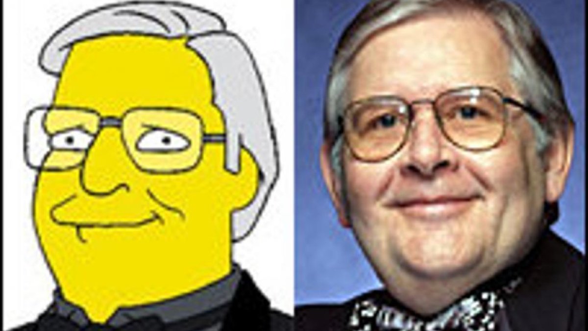 Alf Clausen, compositor de la serie Los Simpson, con su caricatura en la conocida producción-EL PERIÓDICO