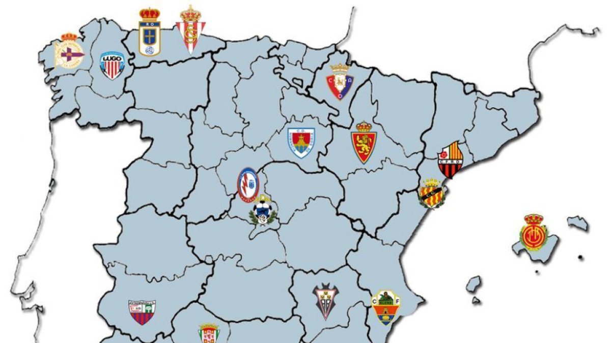 Así queda el mapa futbolístico de la Segunda División.-HDS