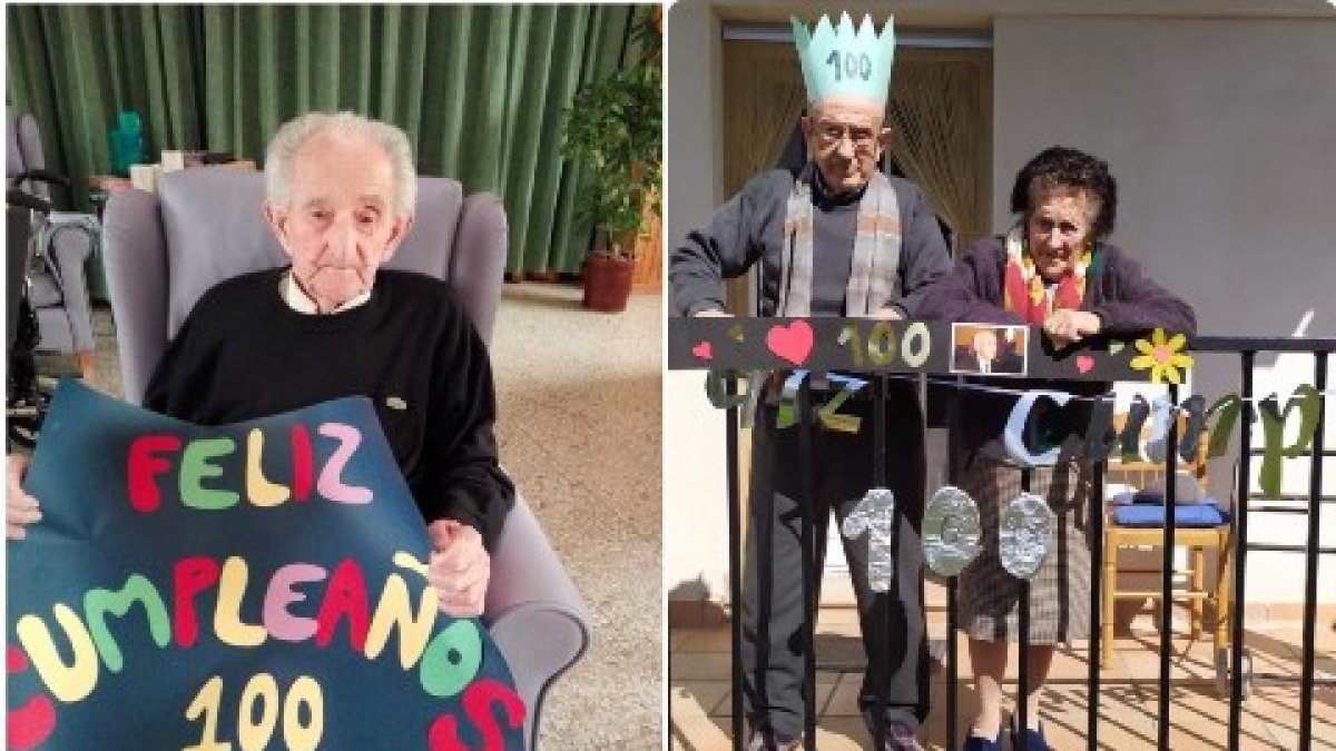 Collage con las imágenes de los seis centenarios que han cumplido años estos días. HDS