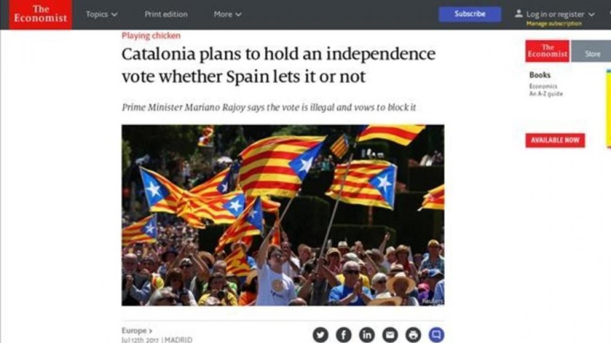 Imagen de la noticia publicada en 'The Economist'.-