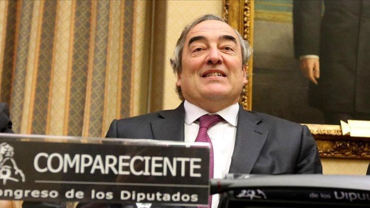 Juan Rosell, presidente de la CEOE, en una comparecencia en el Congreso.-JUAN MANUEL PRATS