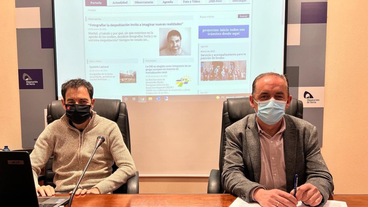 Miguel Broto y Benito Serrano, en la presentación de la plataforma. HDS