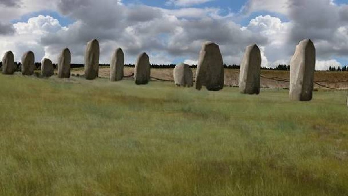 Reconstrucción hecha con ordenador del nuevo Stonehenge.-