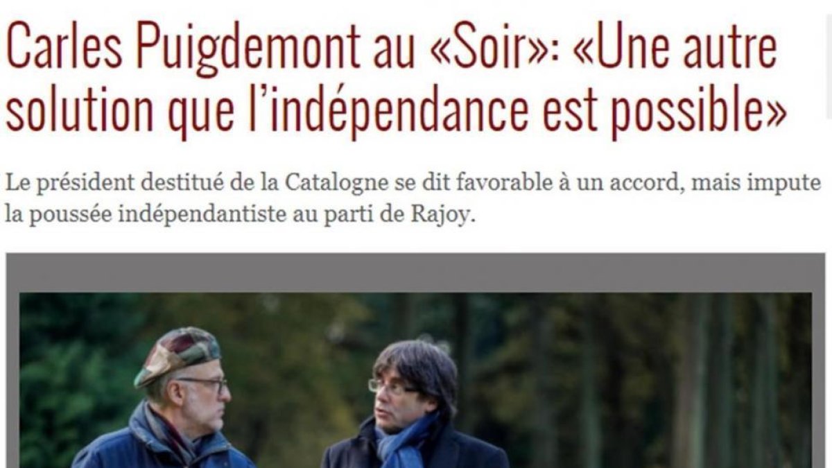 Entrevista a Carles Puigdemont en el diario Le Soir.-/ LE SOIR
