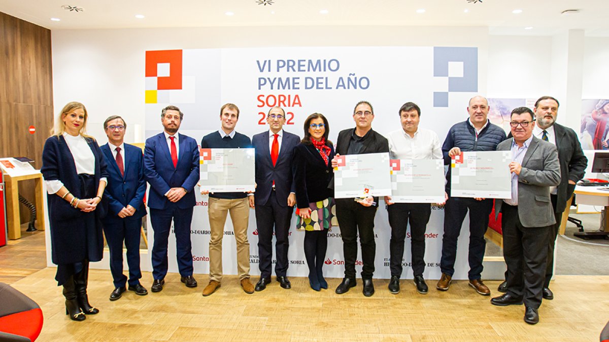 Entrega de los premios pyme del Banco Santander en Soria del año pasado.-MARIO TEJEDOR