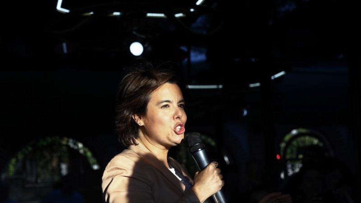 Soraya, en su acto de cierre de campaña-J.P.GANDUL