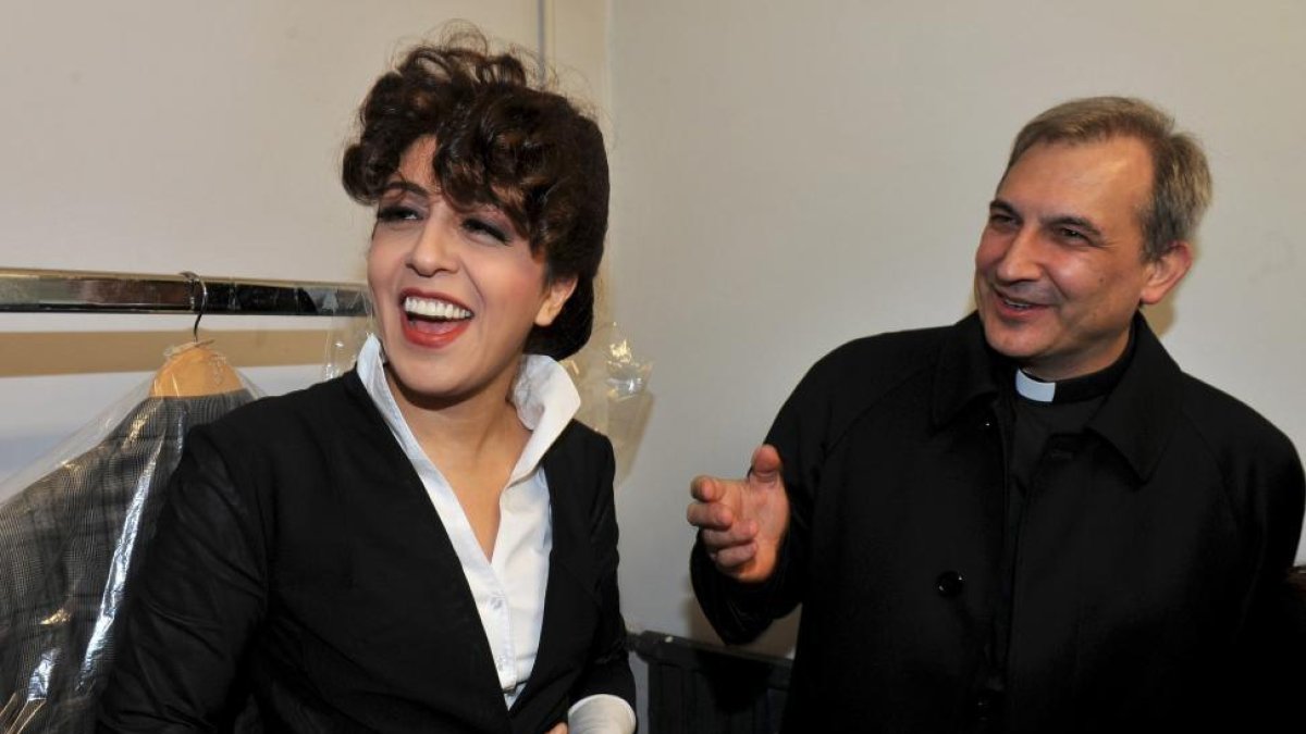 Francesca Chaouqui y Lucio Vallejo Balda, en una imagen de archivo.-UMBERTO PIZZI (AFP)