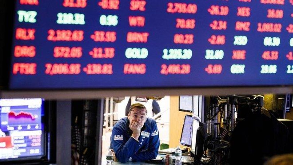 Un agente de bolsa de Wall Street en una imagen de archivo.-