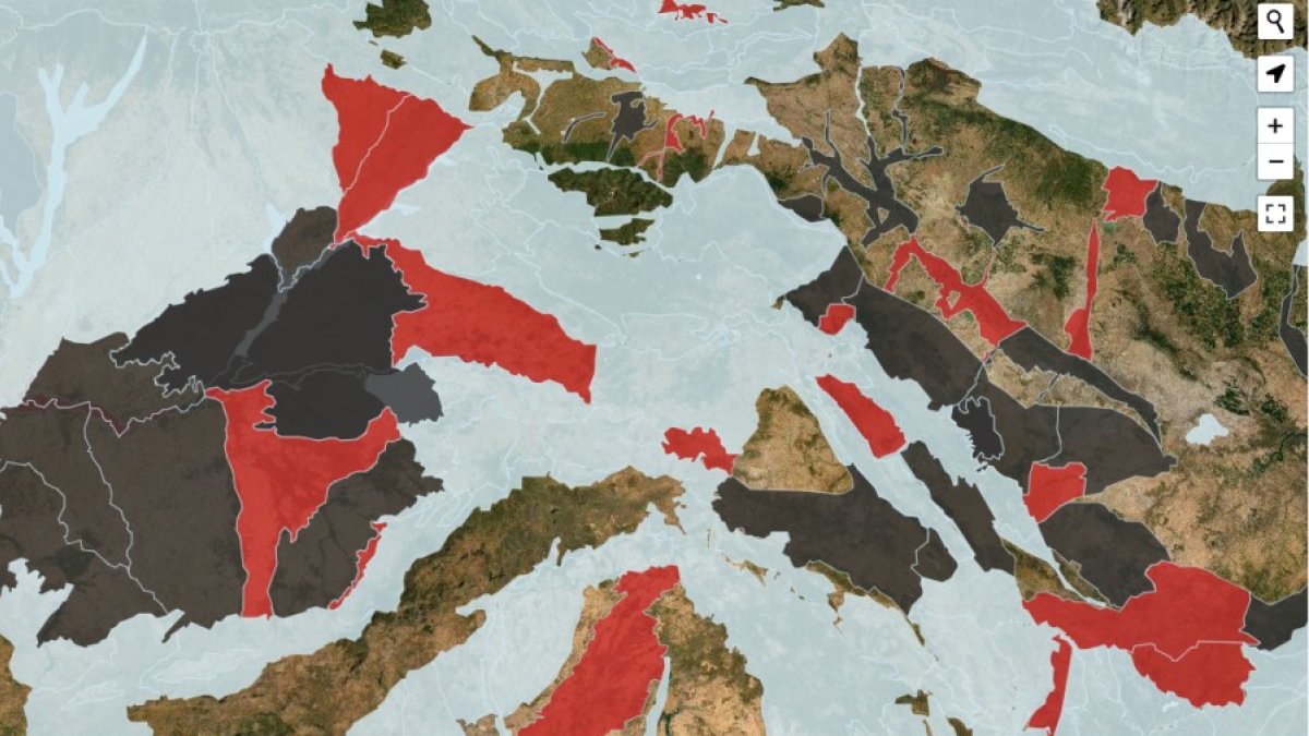 Mapa con la situación de los acuíferos de Soria según el informe de Greenpeace. GREENPEACE