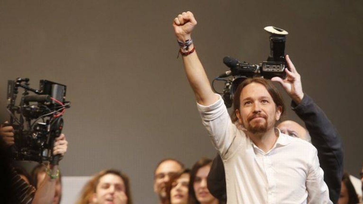 Pablo Iglesias, tras su proclamación como líder de Podemos.-Foto: AGUSTÍN CATALÁN