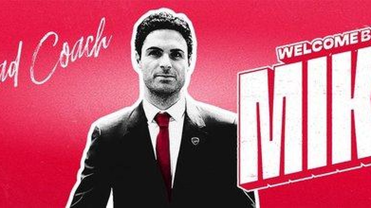 El anuncio del Arsenal para recibir a Mikel Arteta.-