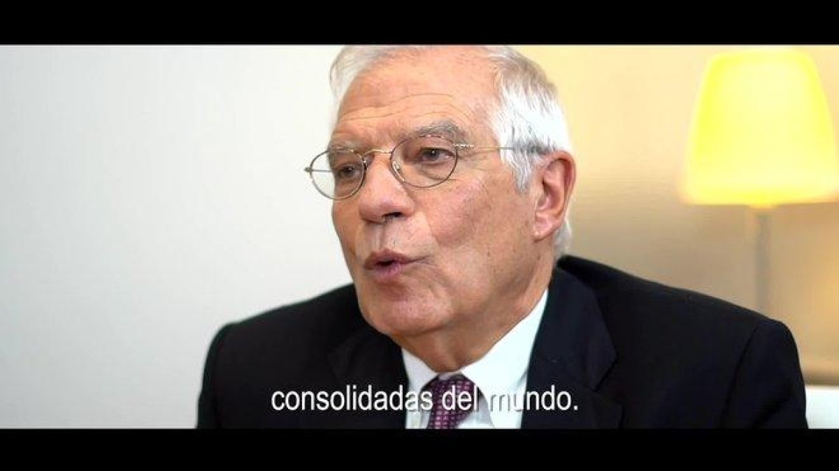 Josep Borrel, en el vídeo que ha difundido el Gobierno.-VIDEOTAPE