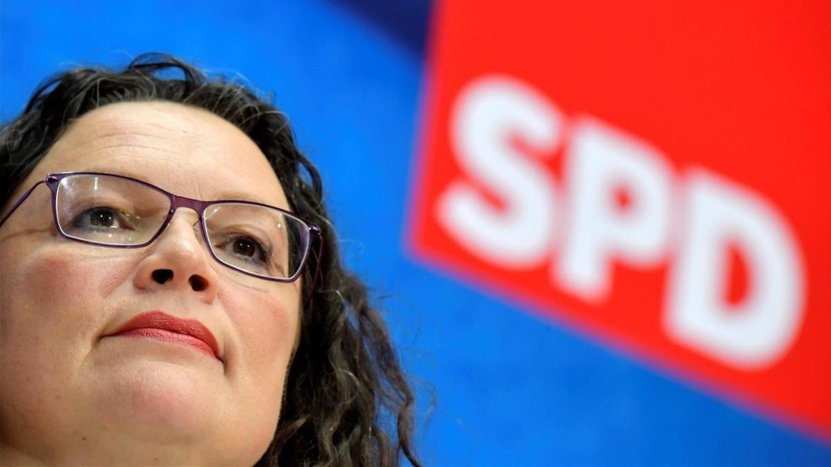 La lìder de los socialdemócratas alemanes, Andrea Nahles.-AFP