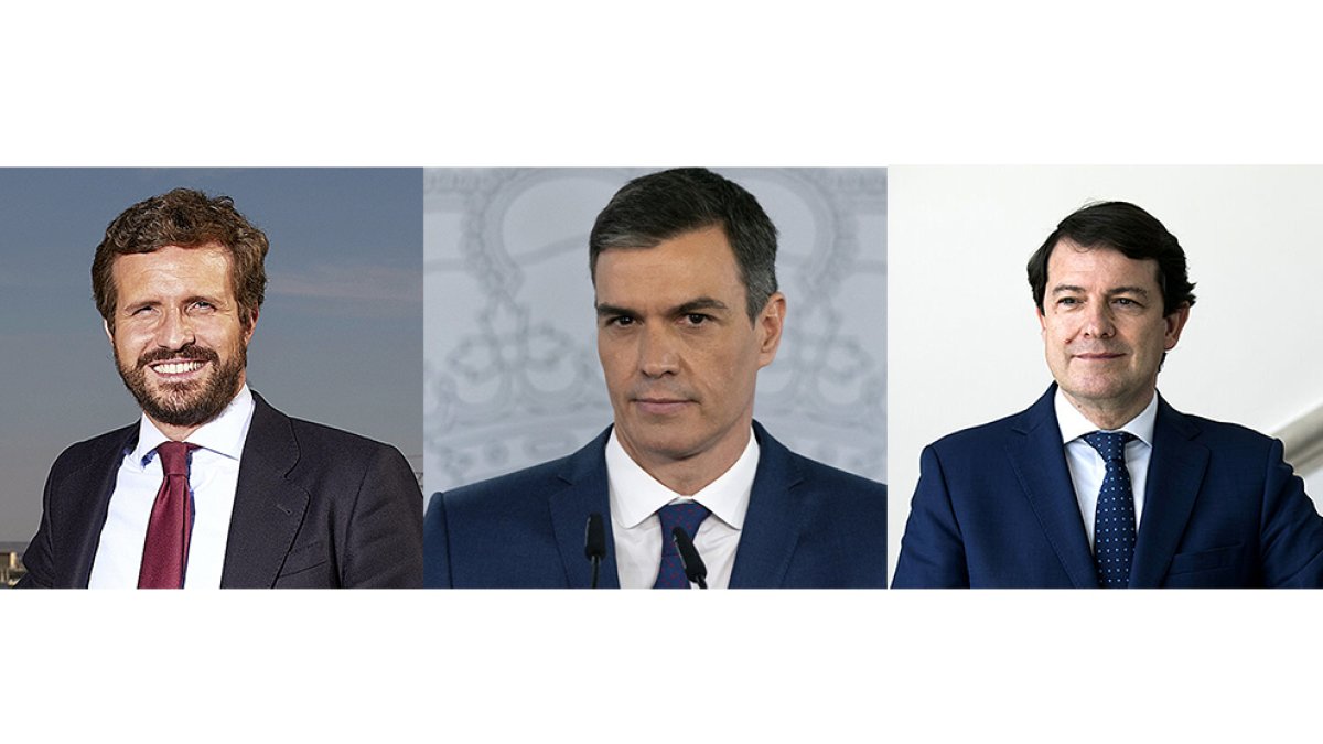 Casado, Sanchez y Mañueco