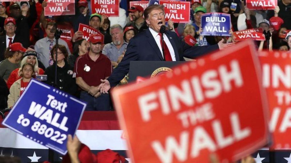 Trump, durante su mitin en El Paso (Texas).-AFP