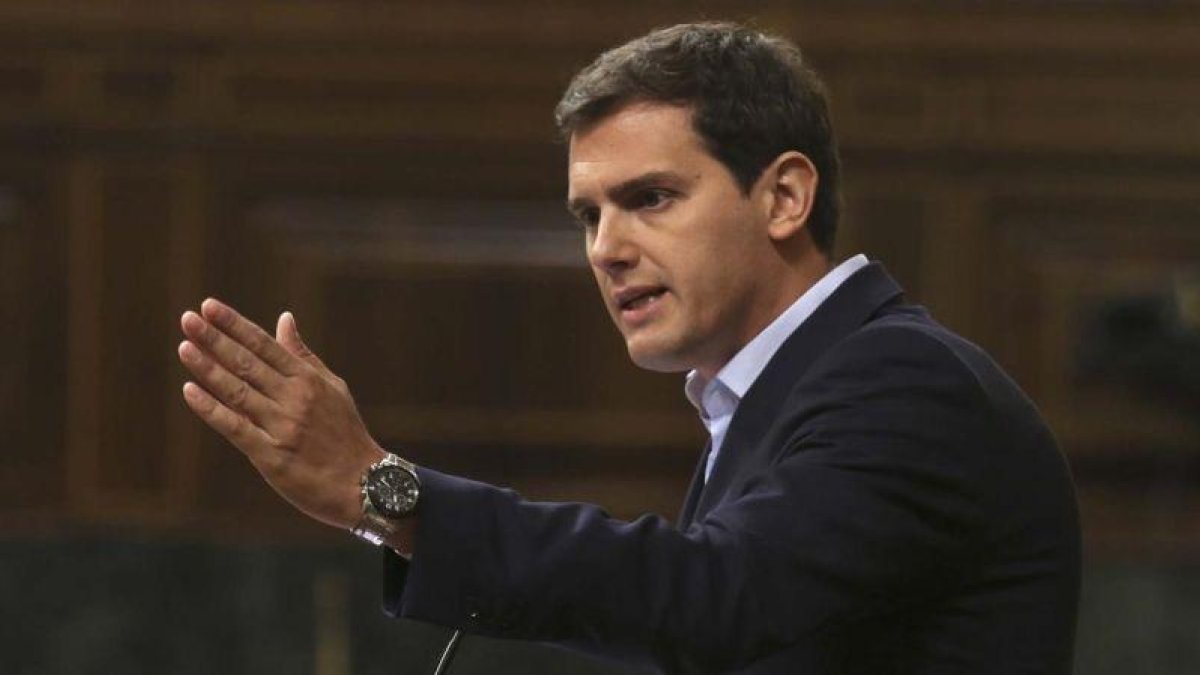 El líder de Ciudadanos, Albert Rivera, en una intervención en el Congreso.-DAVID CASTRO