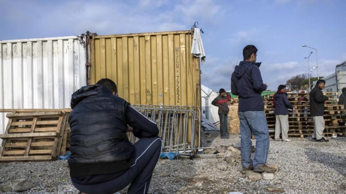 El campo de refugiados de Moria, en la isla de Lesbos (Grecia), el pasado febrero-NUÑO MAYA