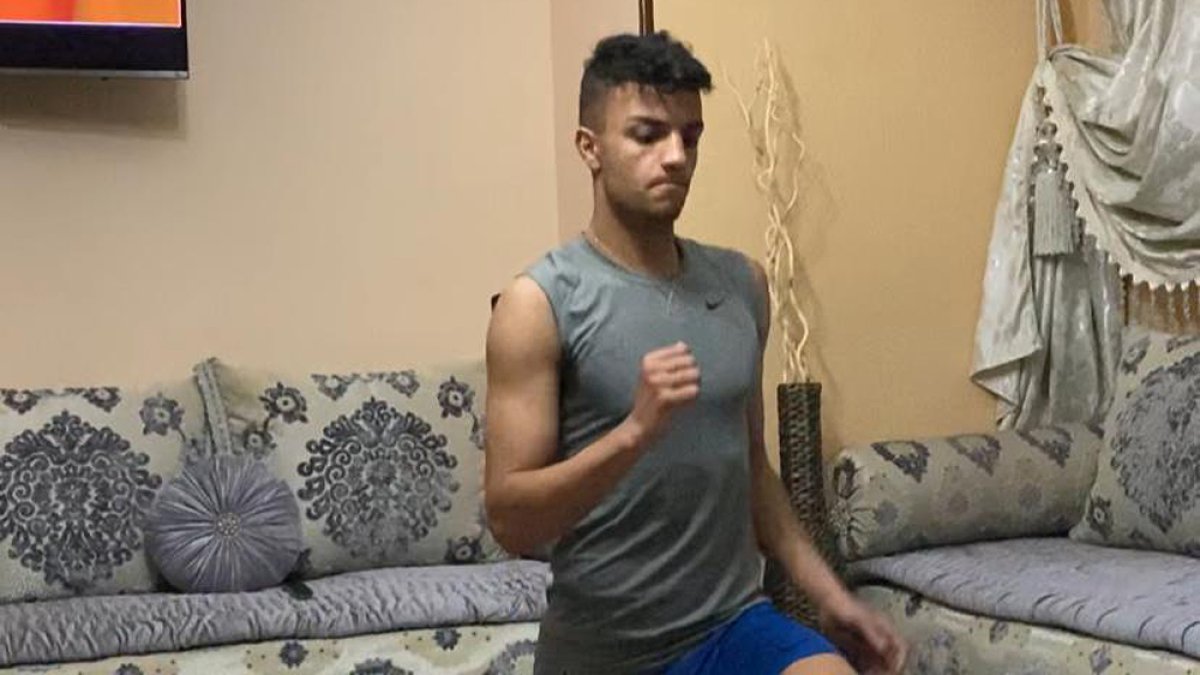 Moha entrenando en su domicilio durante estas semanas de confinamiento. CEDIDA