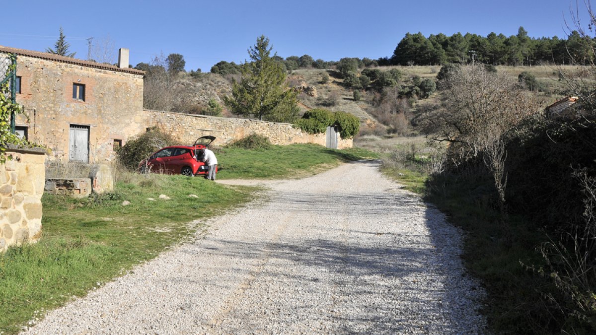 Camino hacia el monte de las Ánimas, desde la carretera de Almajano, donde se ubicará el recurso turístico. VALENTÍN GUISANDE