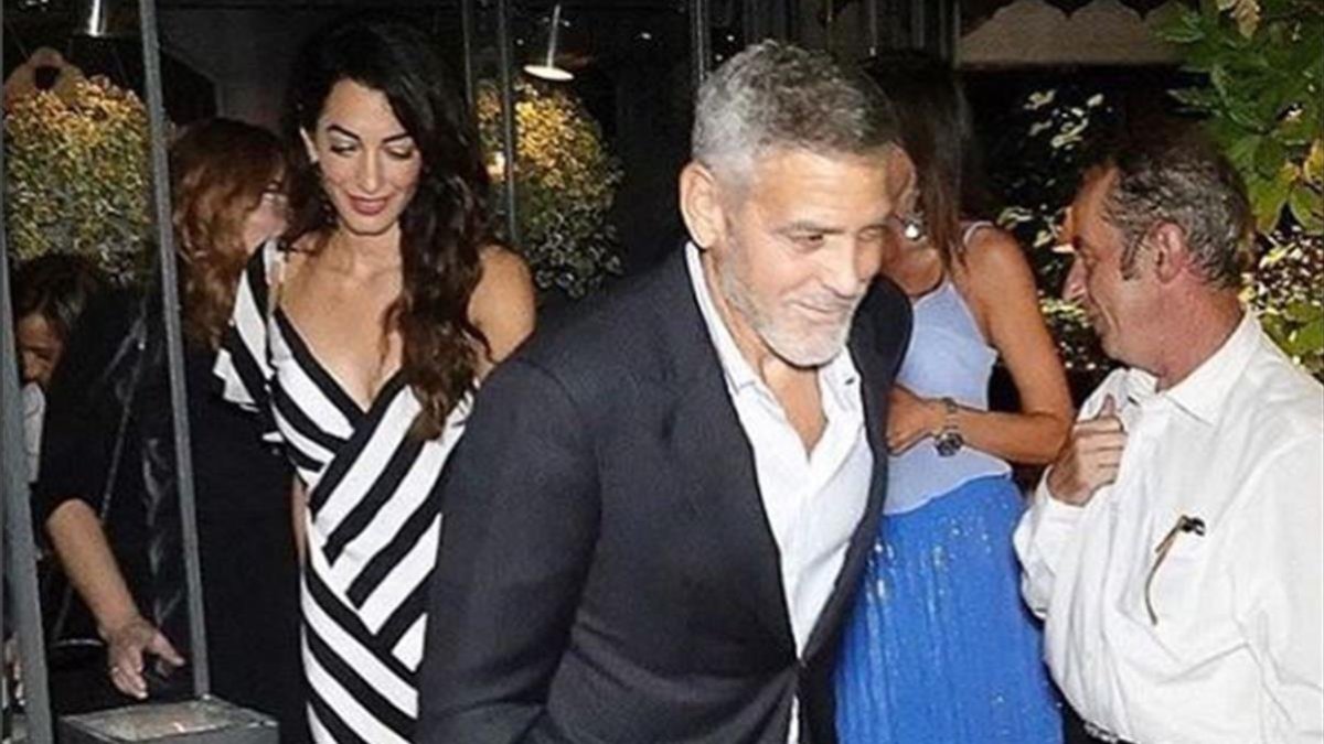 Amal y George Clonney, en el restaurante Gatto Nero del Lago de Como-INSTAGRAM