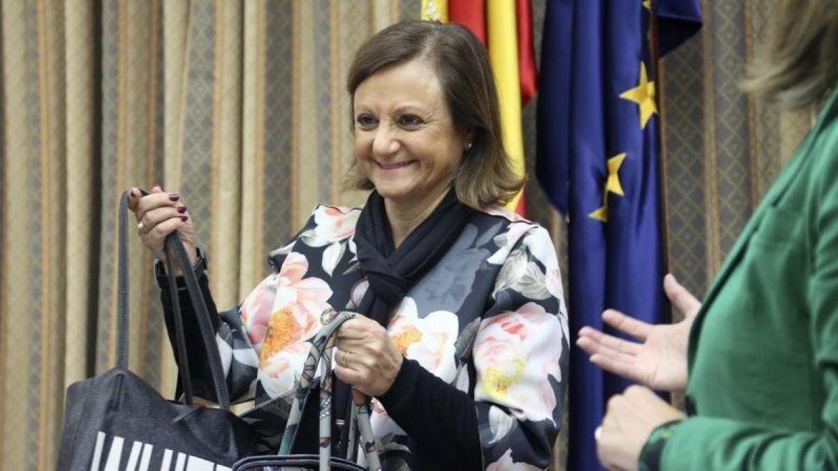 Cristina Gallach, tras su comparecencia en el Congreso de los Diputados.-DAVID CASTRO