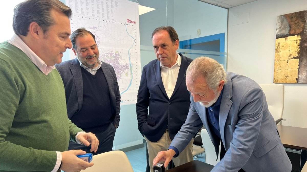 De Miguel en la sede del PP junto a Serrano, Hernando y Palacios. HDS