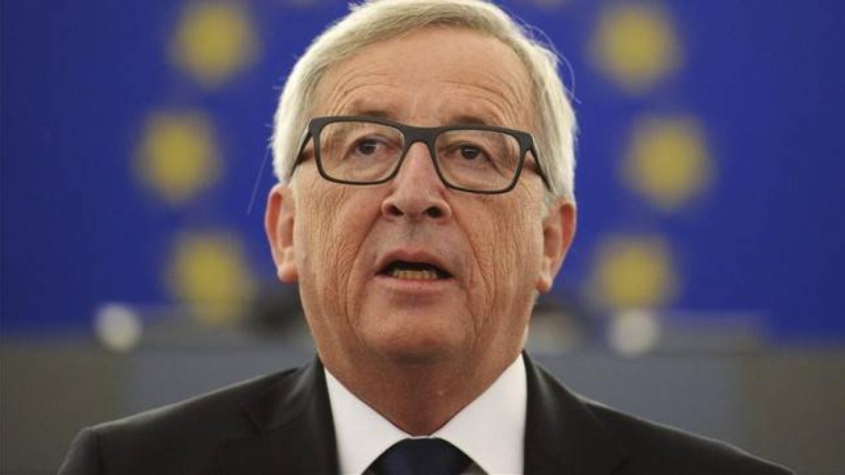 El presidente de la Comisión, Jean-Claude Juncker, en Estrasburgo.-