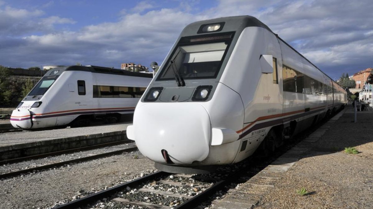 Trenes en la estación ferroviaria del Cañuelo.-MARÍA FERRER