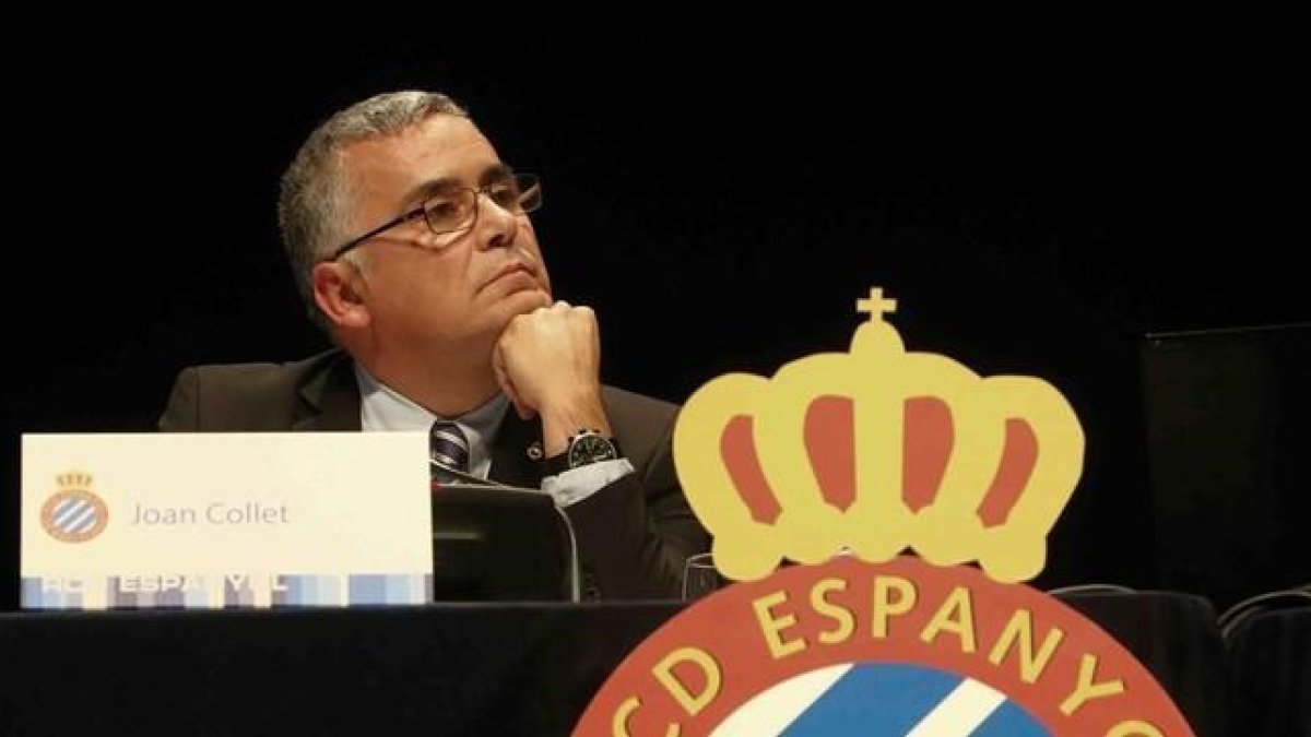 Joan Collet, en la junta del Espanyol.-ELISENDA PONS