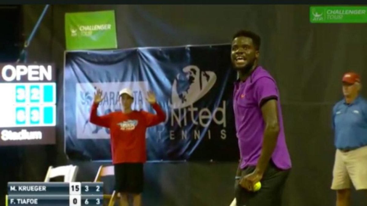 Frances Tiafoe, durante el partido en cuestión.-TWITTER