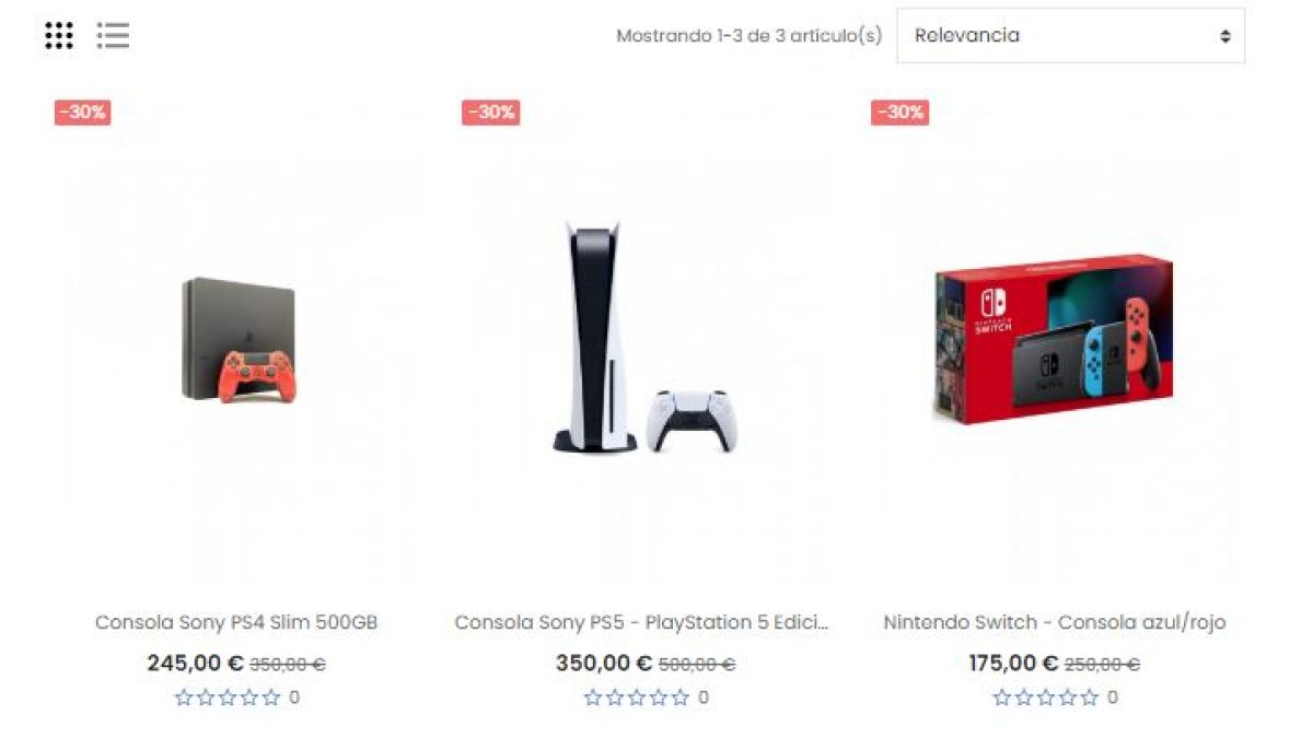 La presunta web fraudulenta ofrece PlayStation5 a 350 euros. HDS
