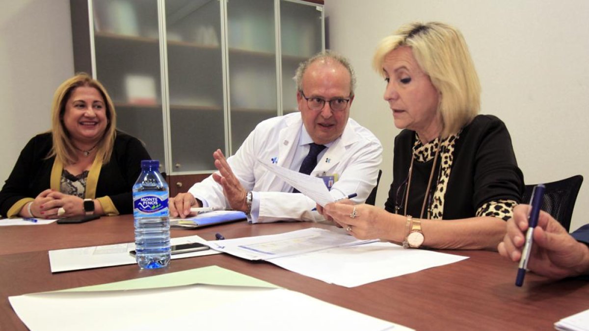 La consejera en la reunión con responsables sanitarios de la provincia y la delegada de la Junta-Mario Tejedor