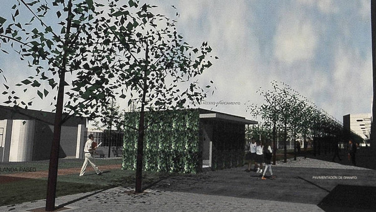 Imagen del proyecto presentado hace más de un año por la empresa Riosa Aparcamientos S.L. de la superficie de esta zona de la ciudad. -
