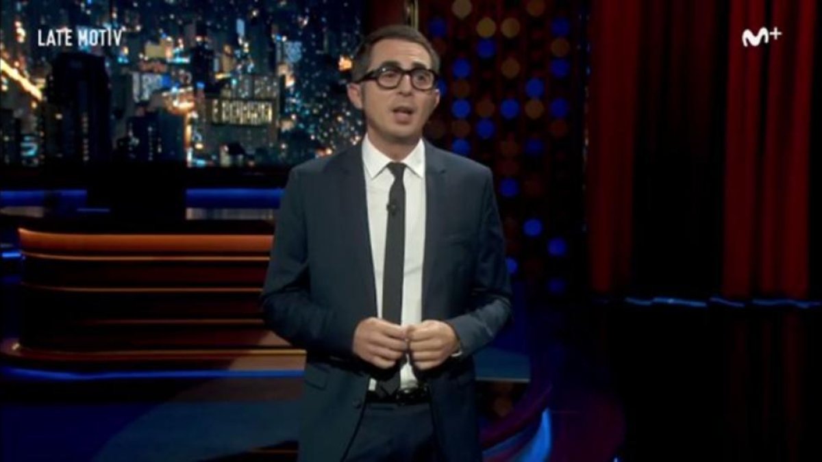Berto Romero, durante su monólogo en el programa Late Motiv.-EL PERIÓDICO