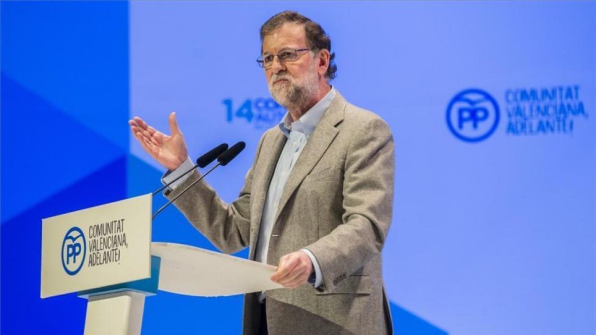 El presidente del Gobierno, Mariano Rajoy, en el congreso del PP de Valencia.-MIGUEL LORENZO