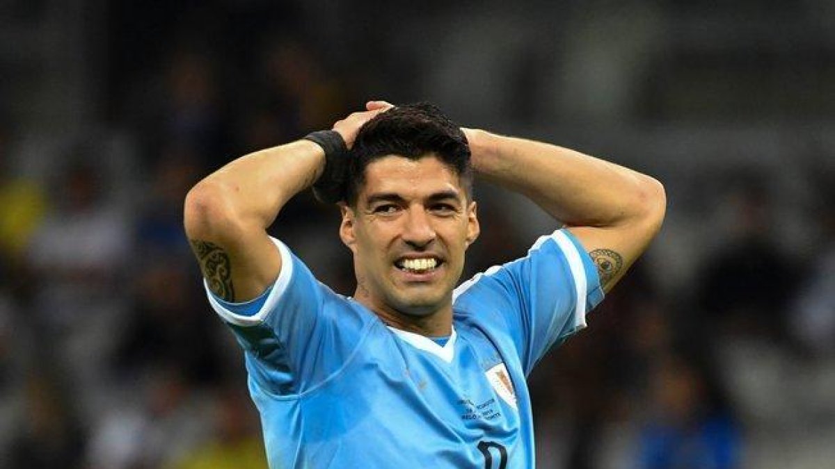 Luis Suárez, durante el partido ante Ecuador.-AFP