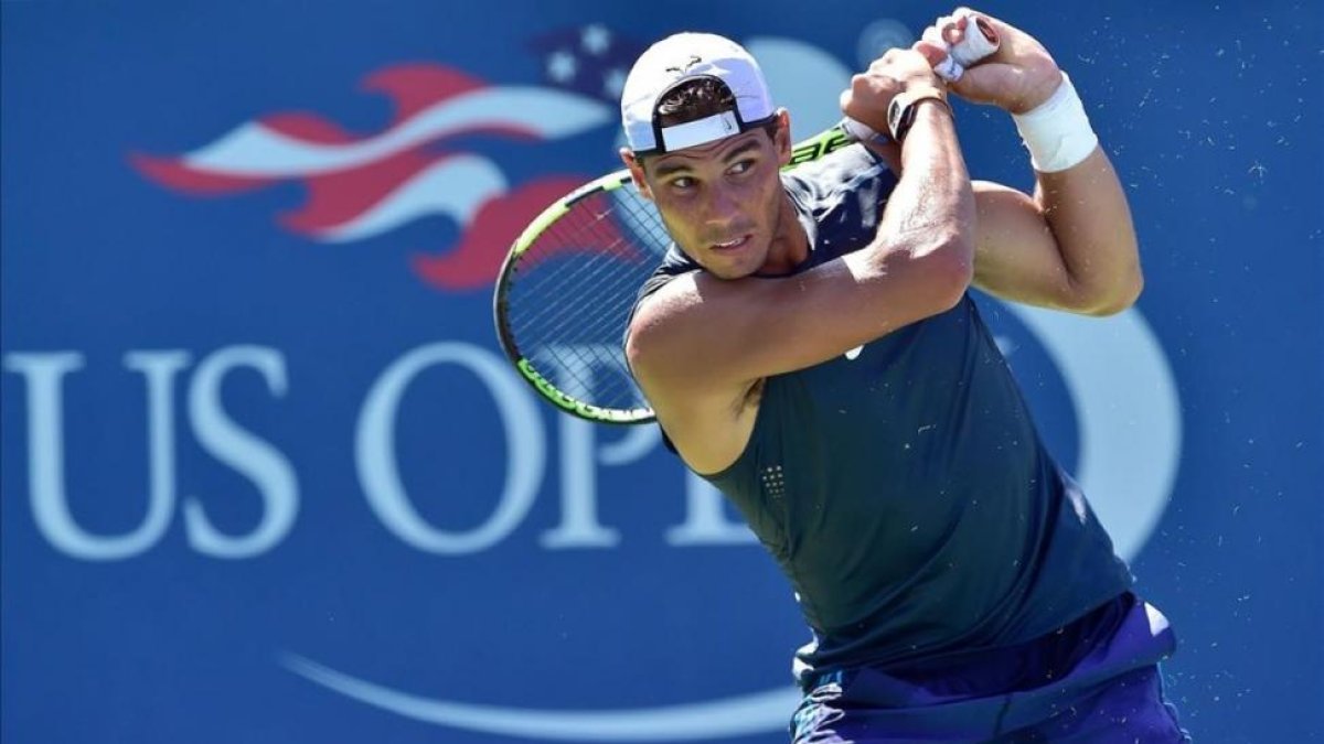 Nadal, en un entrenamiento en el Abierto de EEUU.-AFP / GETTY IMAGES / STEVEN RYAM